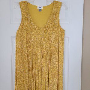Old Navy Yellow Floral Sleeveless Sundress Women's Size S